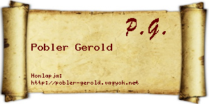 Pobler Gerold névjegykártya